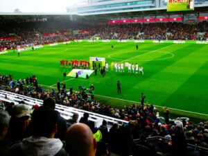 Line-up at the Brentford v Nottingham Forest football match on 21 December 2024 at Brentford Stadium - London.