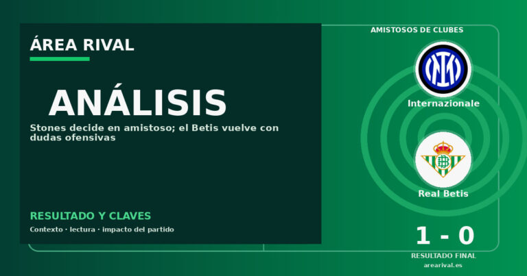 Stones decide en amistoso; el Betis vuelve con dudas ofensivas